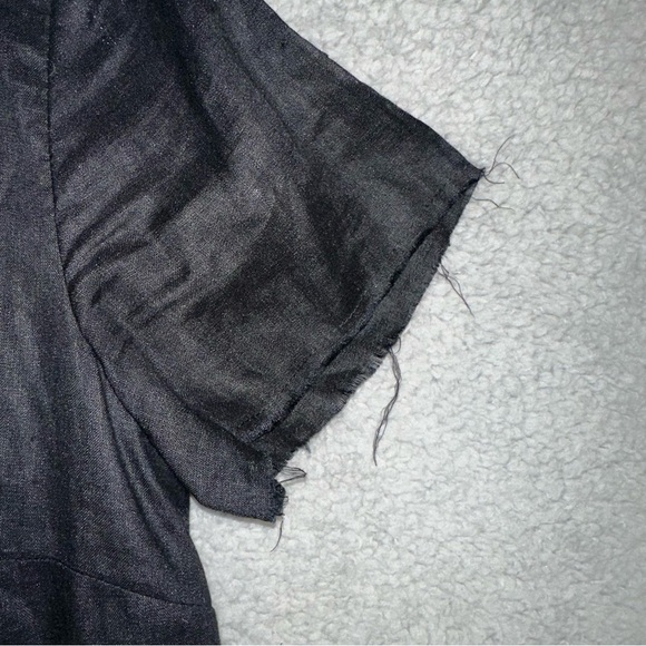 Band Of Outsiders Apron Wrap Mini Raw Hem Black Dress - Picture 7 of 12